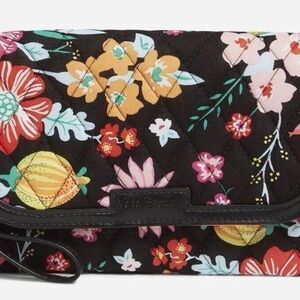 Vera Bradley Black Floral Quilted Clutch